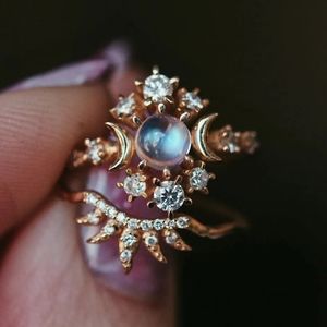 Sofia Zakia 14k Gold 0.50ct Diamond Moonstone Ring